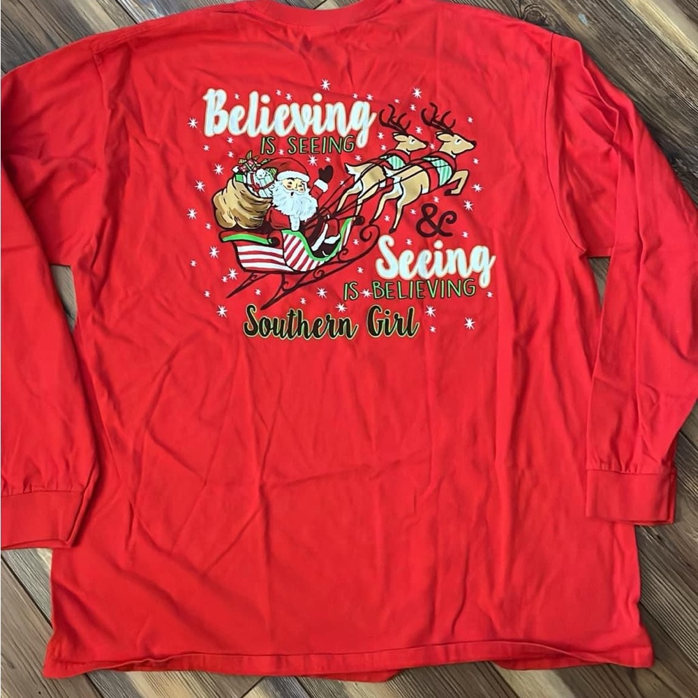 XL Southern Girl red Christmas long sleeve shirt